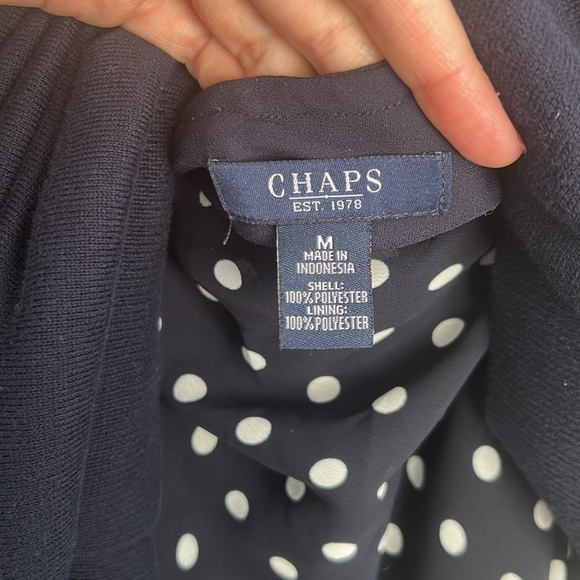 Chic Navy and White Cardigan with Polka Dot Skirt - Picture 5 of 13